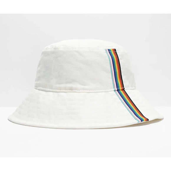 NEW Vans Pride 22 Bucket Hat White Rainbow Stripe 7641 Unisex Size Medium/Large - Picture 2 of 3